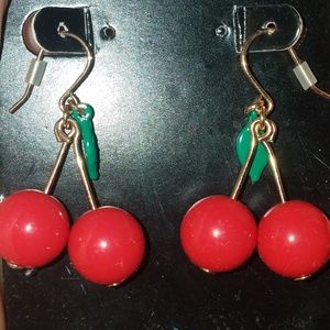 Cherry earrings by J.Crew